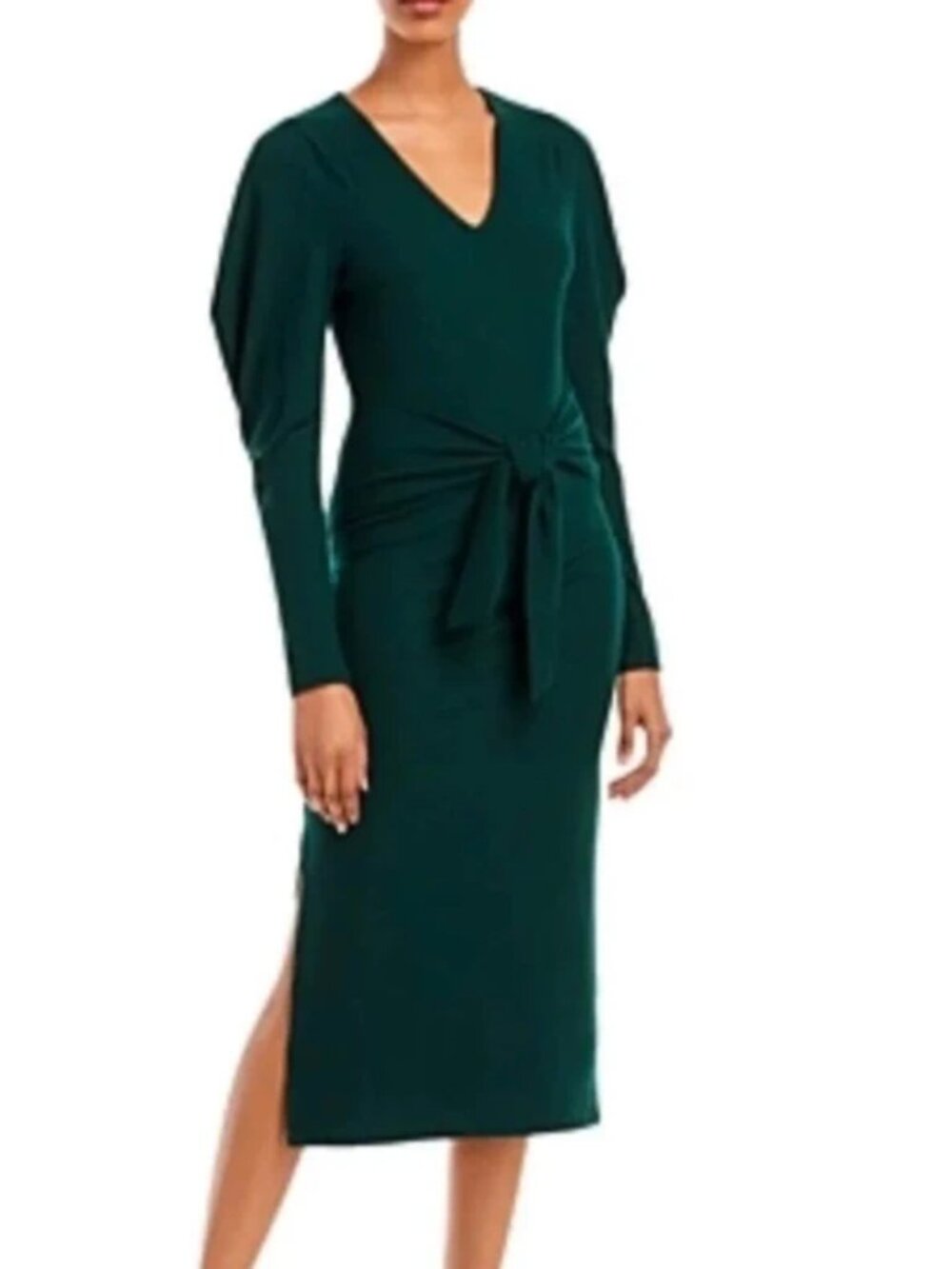 Dark green Aqua ruffle sleeve dress size Small